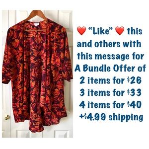 NWOT🌟LulaRoe🌹 Bright & Beautiful🌹 Kimono